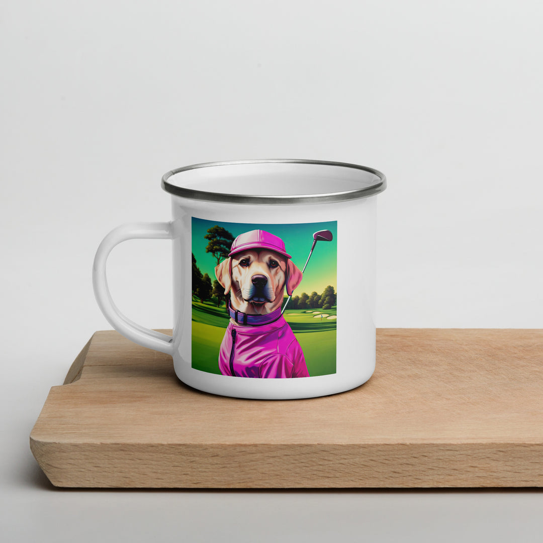 Enamel Mug-Labrador Retriever Golfer V13