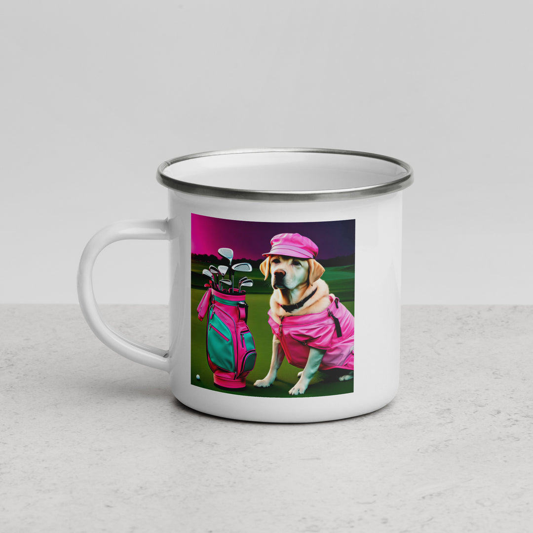 Enamel Mug-Labrador Retriever Golfer V14