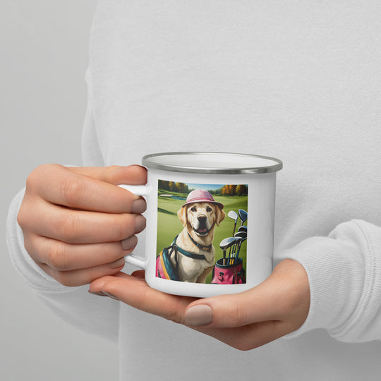 Enamel Mug-Labrador Retriever Golfer V16