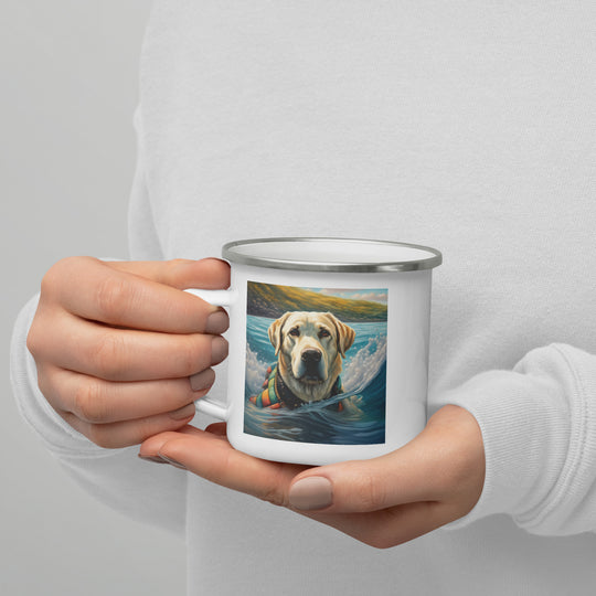 Enamel Mug-Labrador Retriever Golfer V23