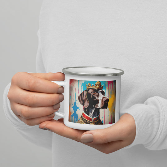 German Shorthaired Pointer- Enamel Mug v3