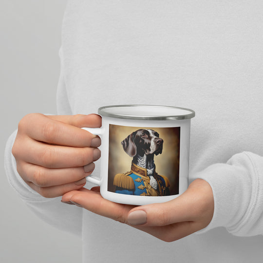 German Shorthaired Pointer- Enamel Mug v4