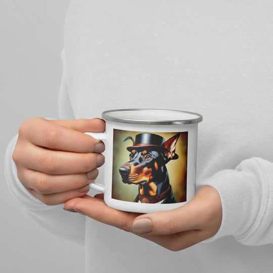 Doberman Pinscher- Enamel Mug v3