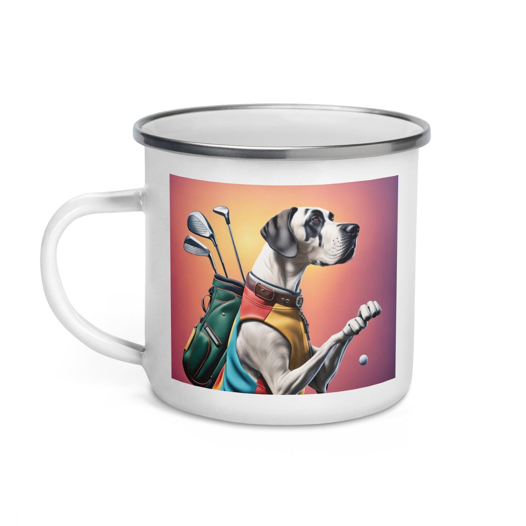 Great Dane Golfer- Enamel Mug