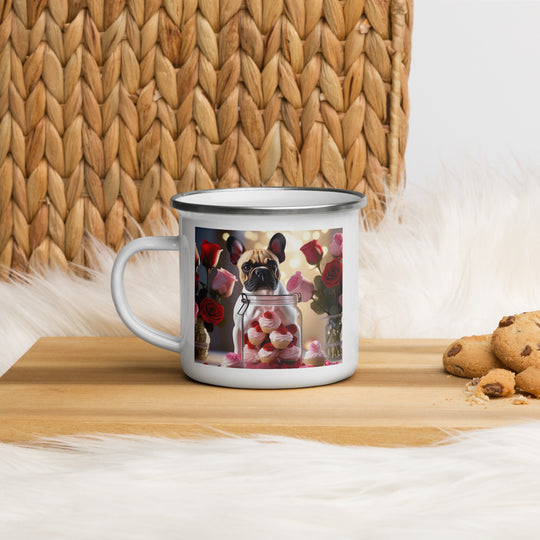 French Bulldog Romantic- Enamel Mug v3