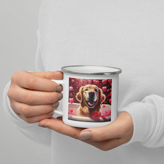 Golden Retriever Romantic- Enamel Mug