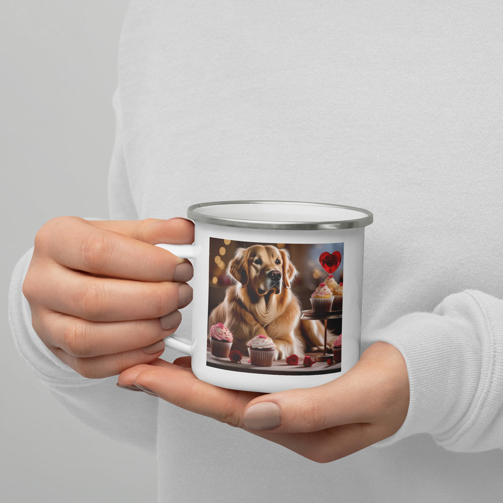 Golden Retriever Romantic- Enamel Mug v2