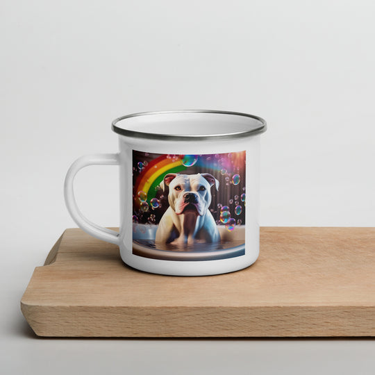 American Bulldog Romantic- Enamel Mug v3