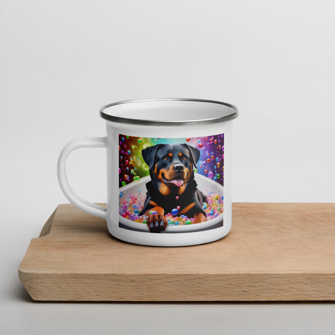 Rottweiler Romantic- Enamel Mug v3