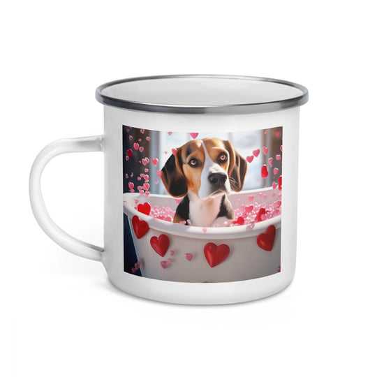 Beagle Romantic- Enamel Mug