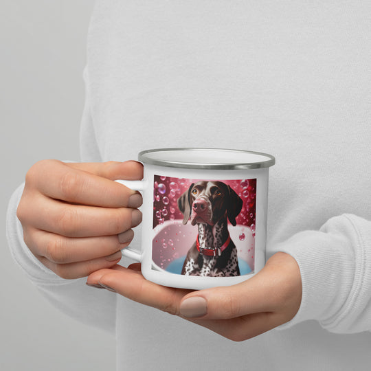 German Shorthaired Pointer Romantic- Enamel Mug v2