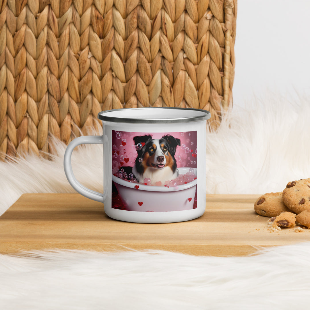 Australian Shepherd Romantic- Enamel Mug v2