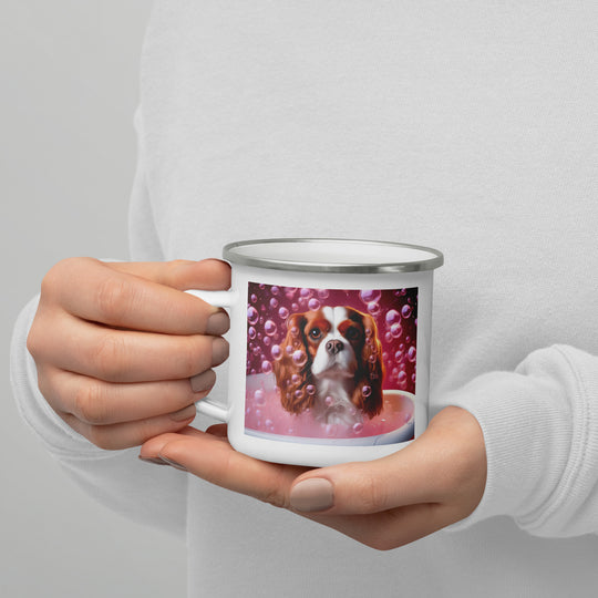 Cavalier King Charles Spaniel Romantic- Enamel Mug v2