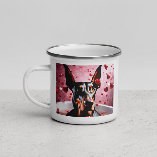 Doberman Pinscher Romantic- Enamel Mug