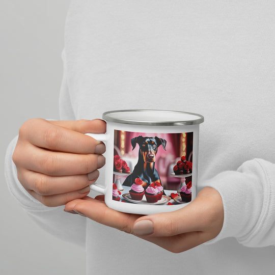 Doberman Pinscher Romantic- Enamel Mug v2