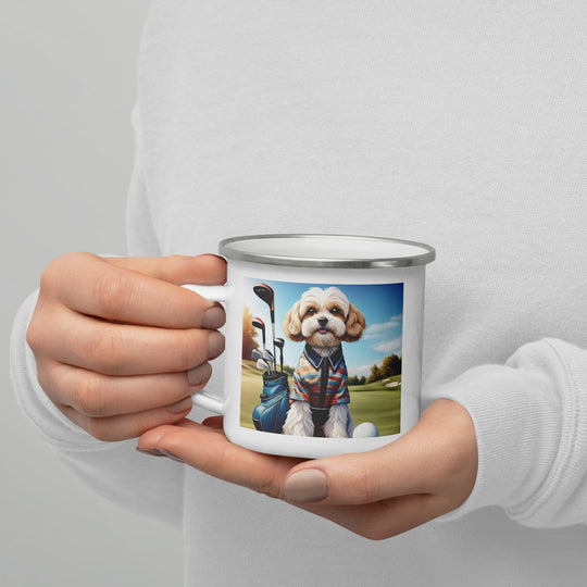 Cavachon Golfer- Enamel Mug