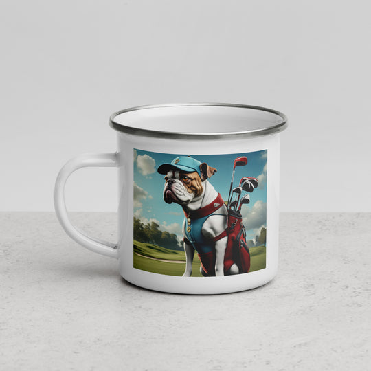 Catahoula Bulldog Golfer- Enamel Mug