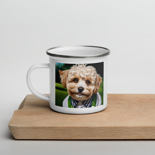 Maltipoo Golfer- Enamel Mug v2