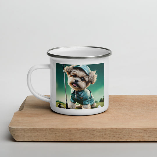 Shih-Poo Golfer- Enamel Mug