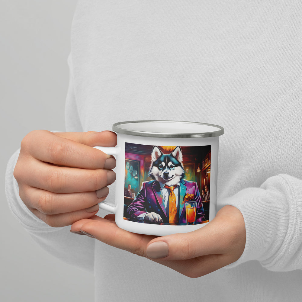 Pomsky General- Enamel Mug v6