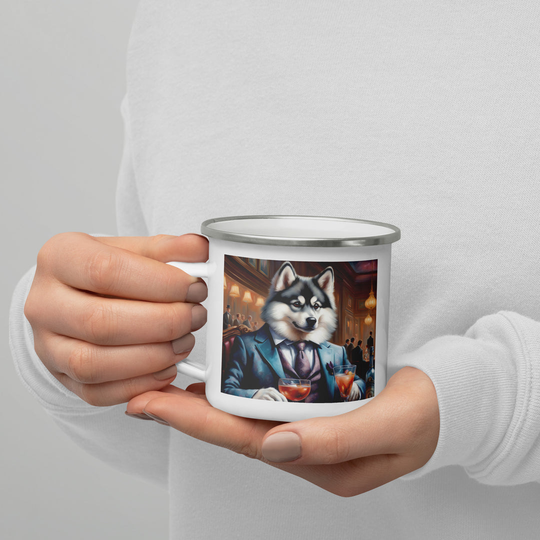 Pomsky General- Enamel Mug v8