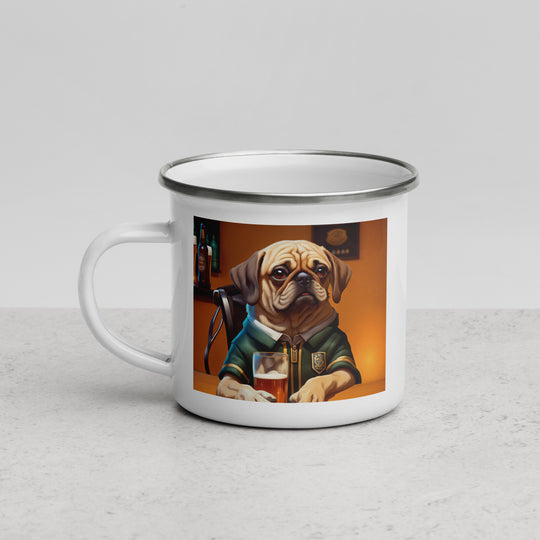 Puggle Golfer- Enamel Mug v15