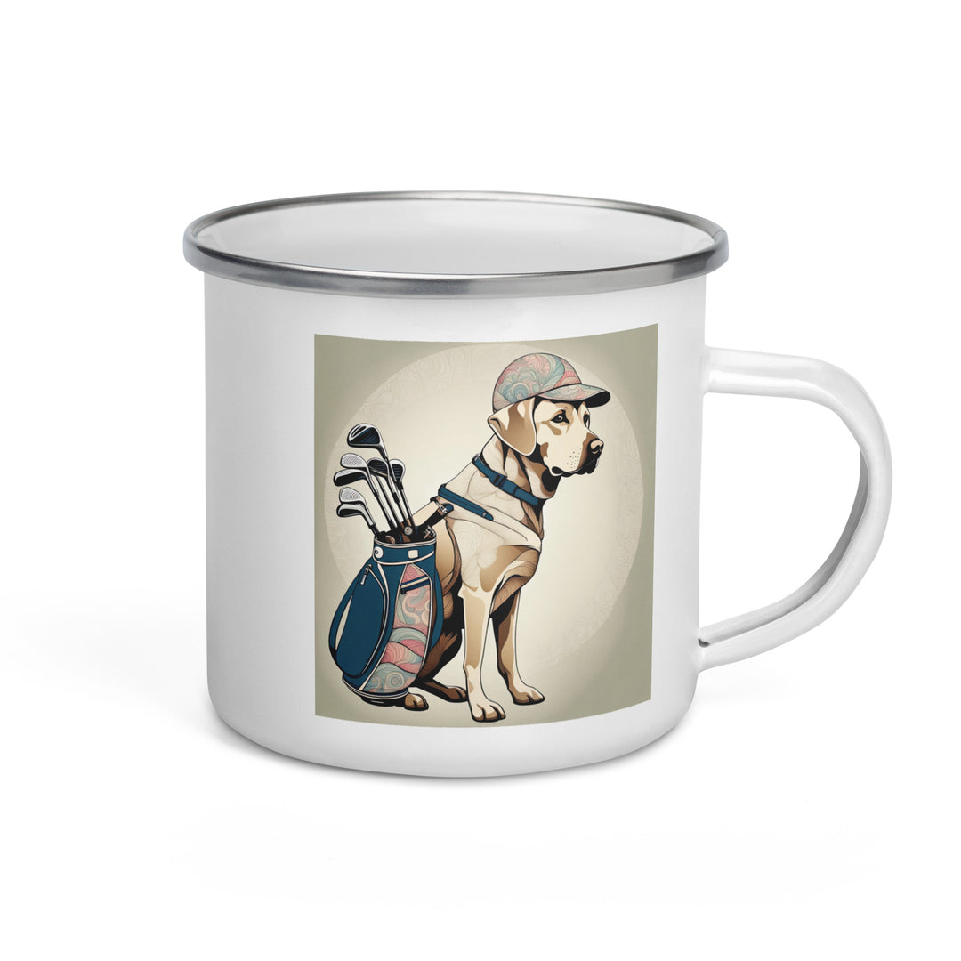 Enamel Mug-Labrador Retriever Golfer