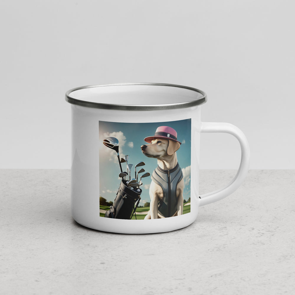 Enamel Mug-Labrador Retriever Golfer V4