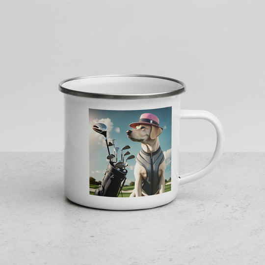 Enamel Mug-Labrador Retriever Golfer V4