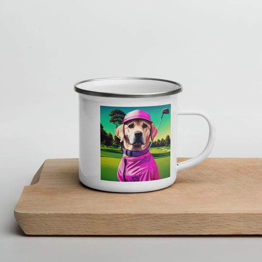 Enamel Mug-Labrador Retriever Golfer V13