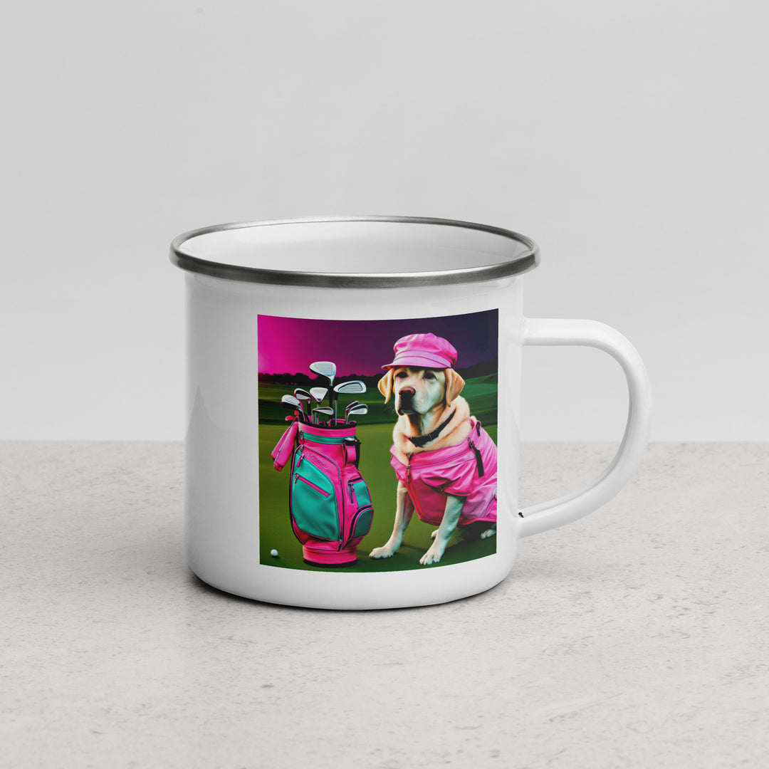 Enamel Mug-Labrador Retriever Golfer V14