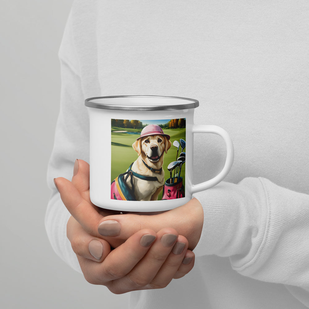 Enamel Mug-Labrador Retriever Golfer V16