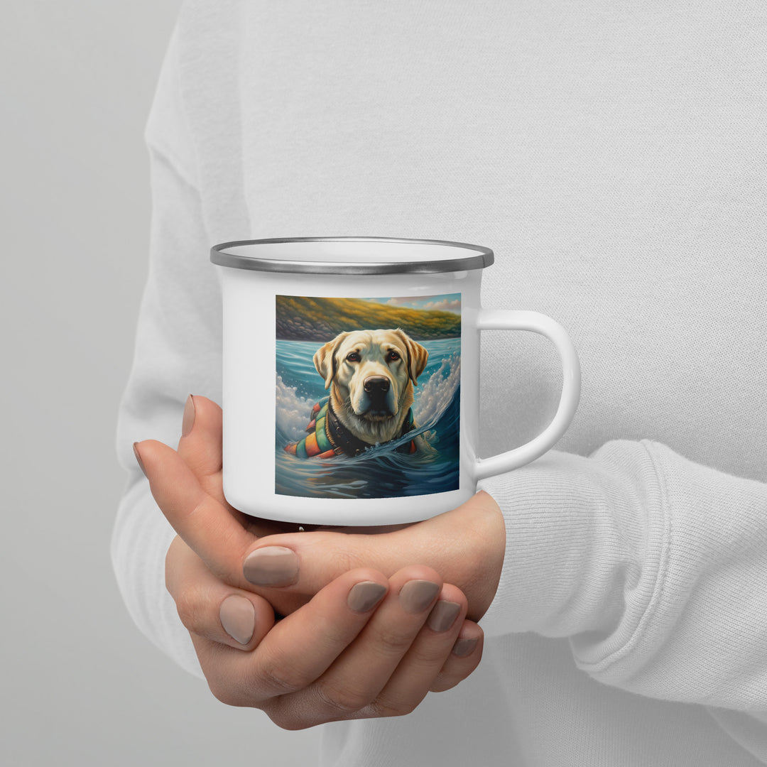 Enamel Mug-Labrador Retriever Golfer V23