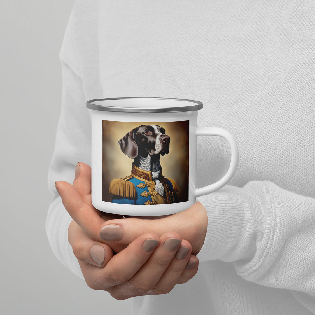 German Shorthaired Pointer- Enamel Mug v4