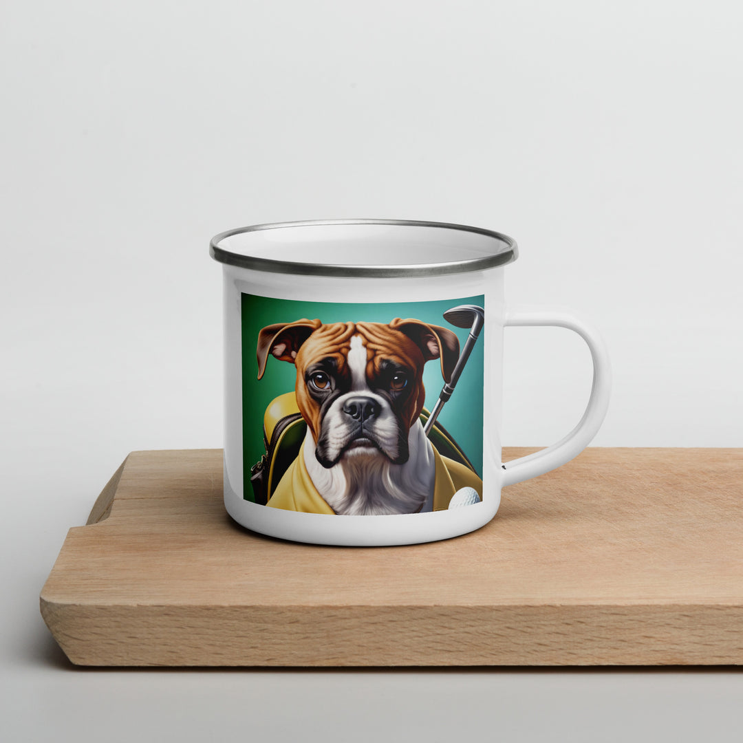 Boxer Golfer- Enamel Mug