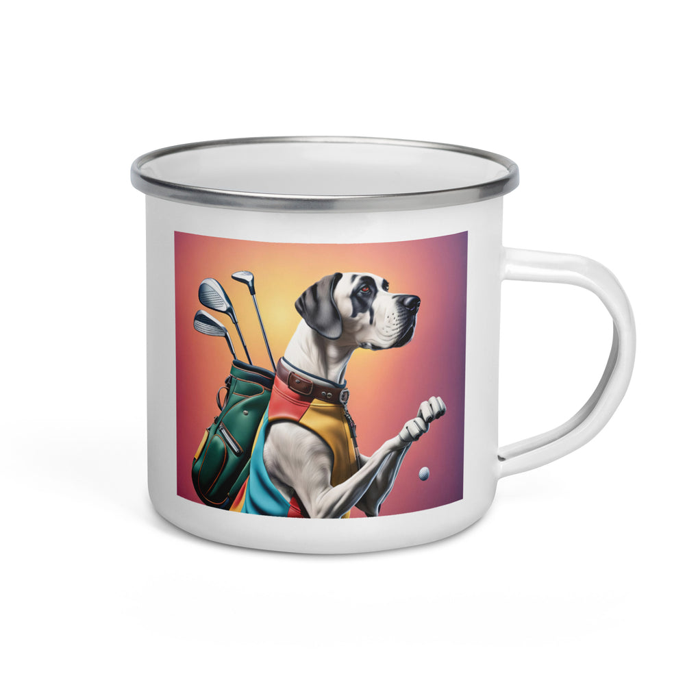 Great Dane Golfer- Enamel Mug