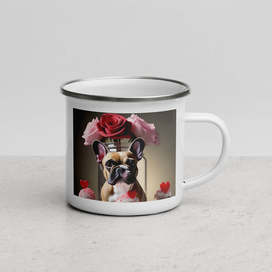 French Bulldog Romantic- Enamel Mug v4