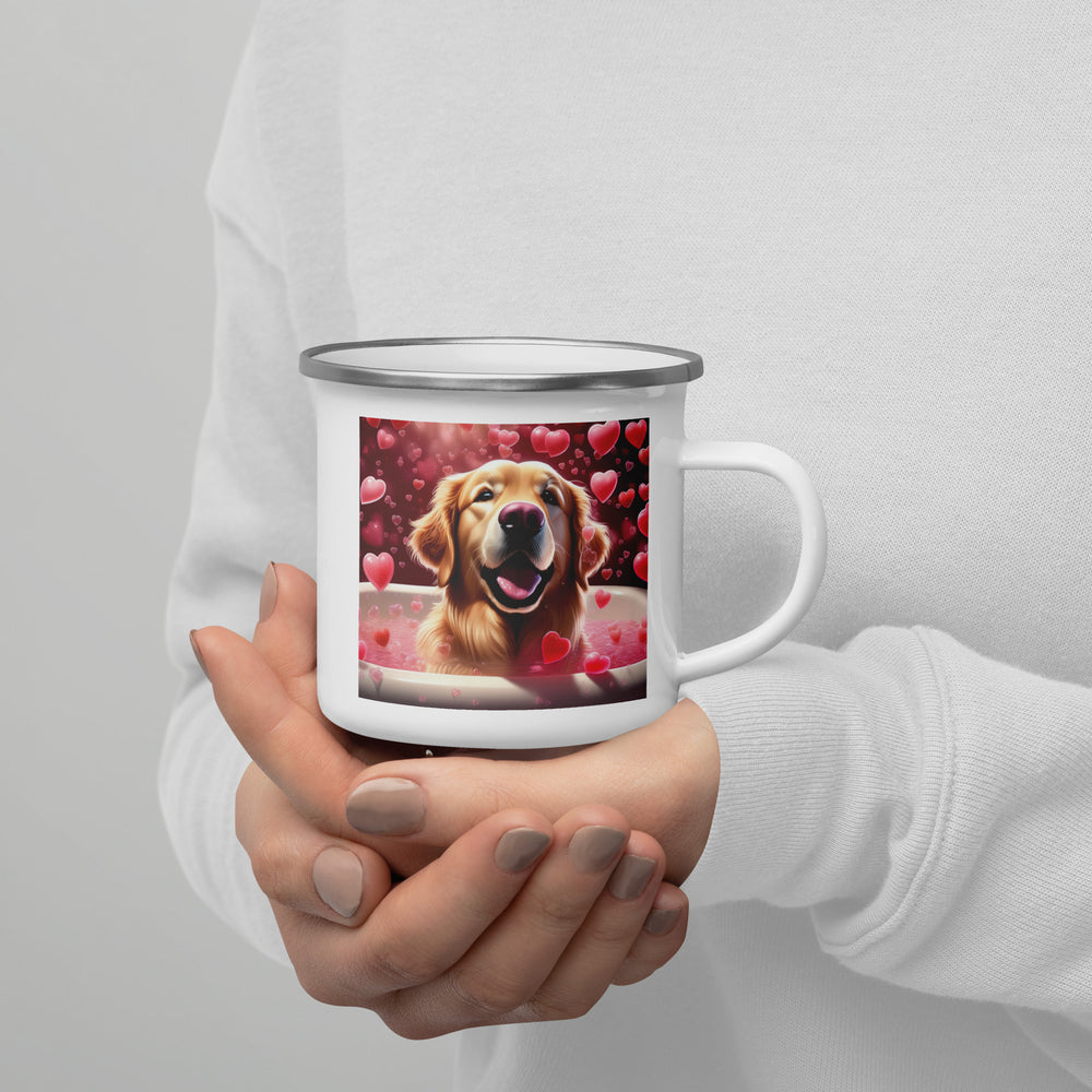 Golden Retriever Romantic- Enamel Mug