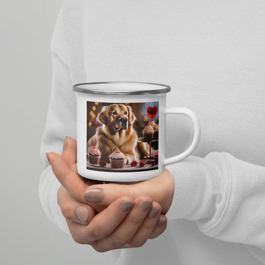 Golden Retriever Romantic- Enamel Mug v2