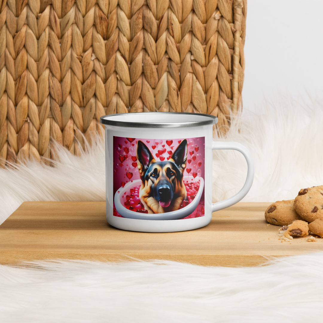 German Shepherd Romantic- Enamel Mug v2