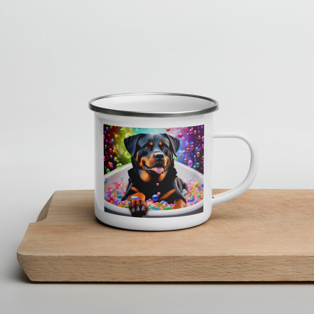 Rottweiler Romantic- Enamel Mug v3