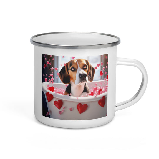 Beagle Romantic- Enamel Mug