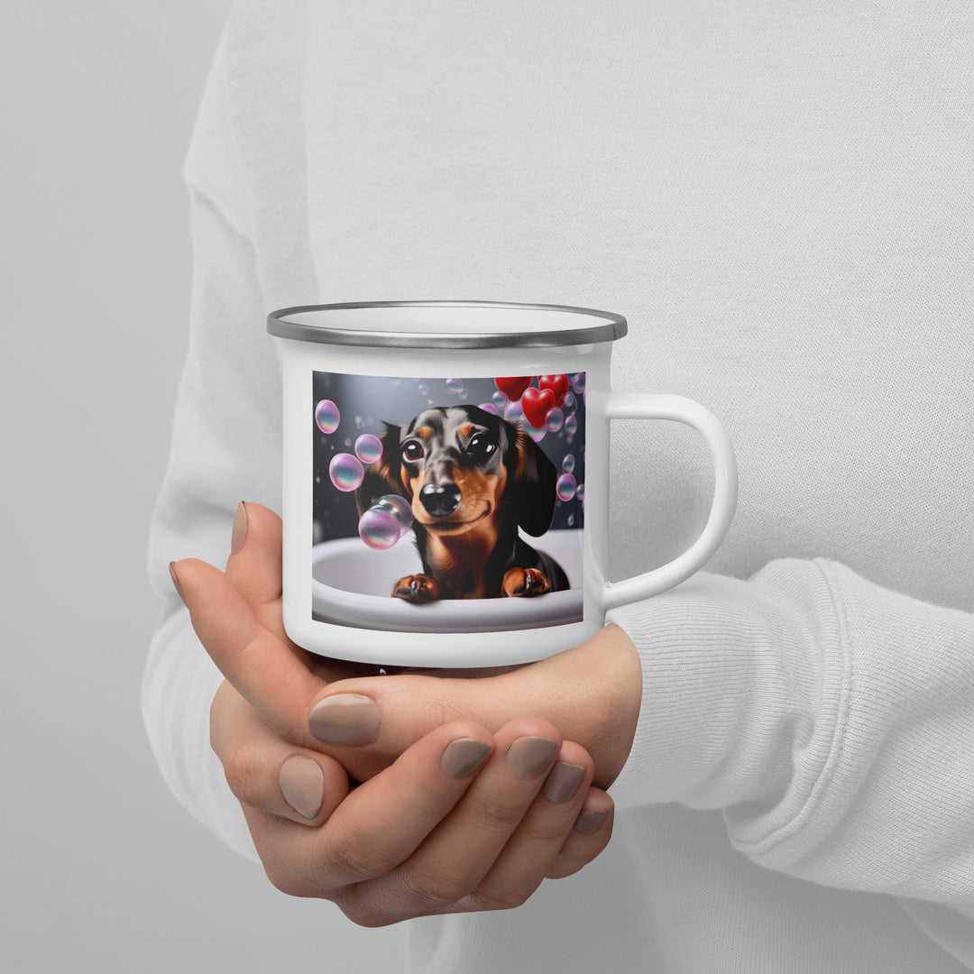 Dachshund Romantic- Enamel Mug v2