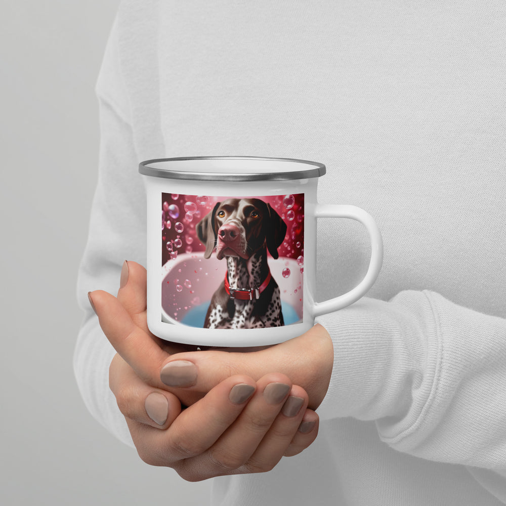 German Shorthaired Pointer Romantic- Enamel Mug v2