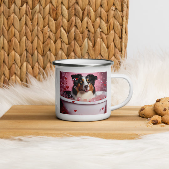 Australian Shepherd Romantic- Enamel Mug v2