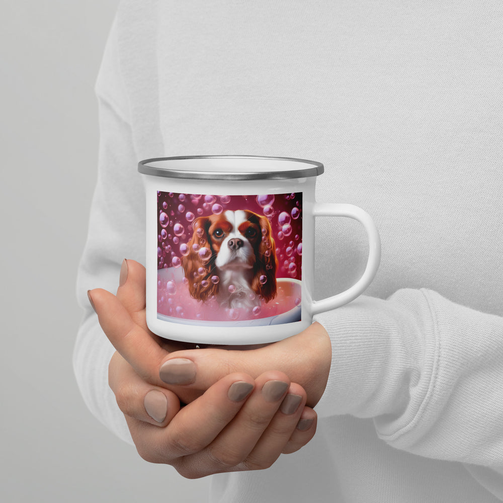 Cavalier King Charles Spaniel Romantic- Enamel Mug v2