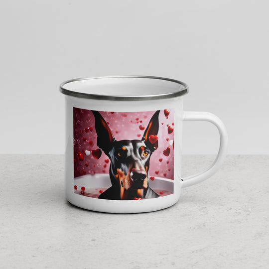 Doberman Pinscher Romantic- Enamel Mug