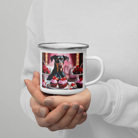 Doberman Pinscher Romantic- Enamel Mug v2