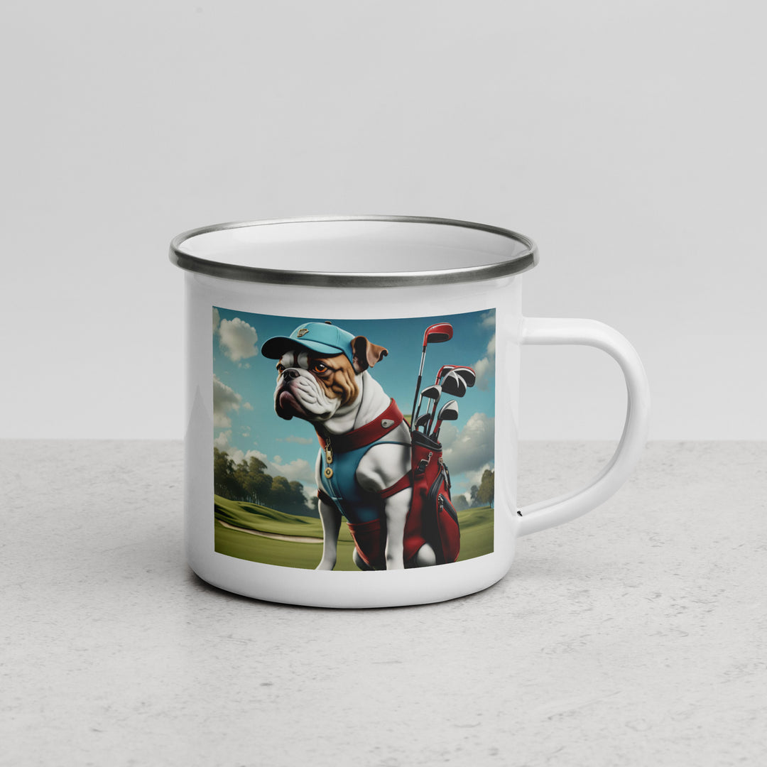 Catahoula Bulldog Golfer- Enamel Mug