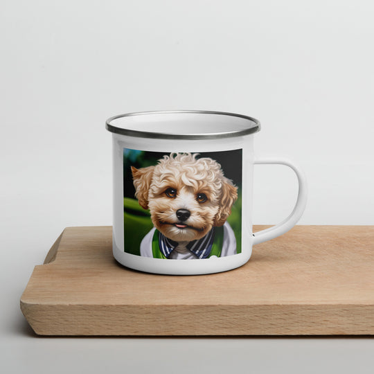 Maltipoo Golfer- Enamel Mug v2